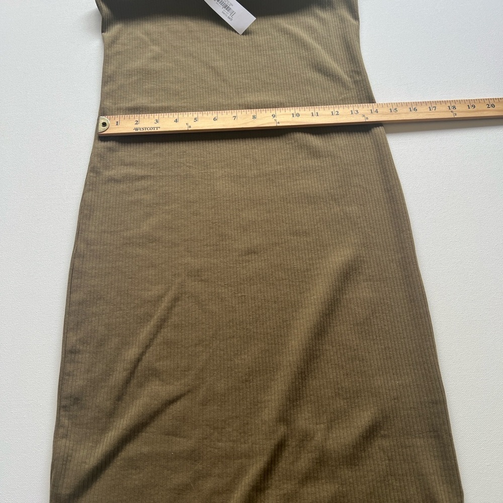 NWT The Drop Amelia Olive Green Ribbed Midi Tank Cotton Dress Size Small (E2) - Picture 4 of 7